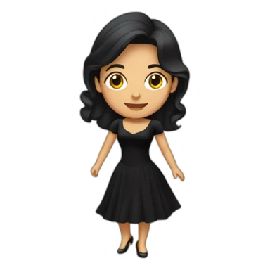Venezuelan Woman with dark hair in black dress dancing  sticker