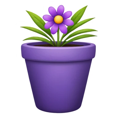 purple flower pot sticker
