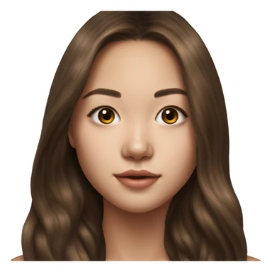 Megan Nakata long brown hair teenager, hyperreal photoreal portrait sticker