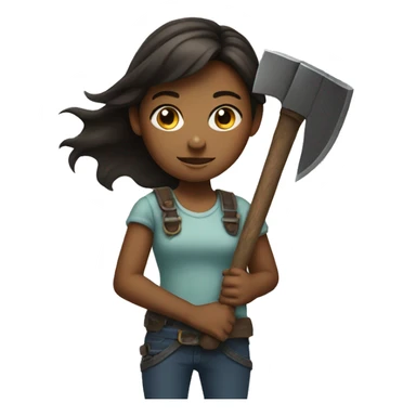 girl with axe sticker