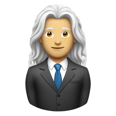 Suit man with long Blanc hair  sticker