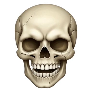 skull with skew teeth sticker