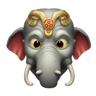 oni japanese mask elephant sticker