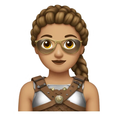 Girl gladiator with French braids, brown hair and sunglasses sticker