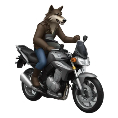 A wolf riding a Yamaha YBR  sticker