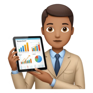 report with charts on a tablet sticker