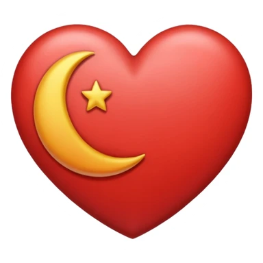 Heart and moon emoji sticker