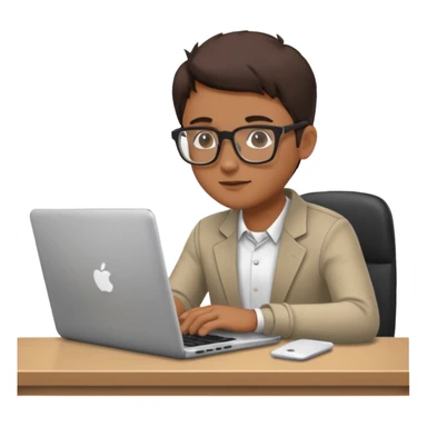 person work on the laptop and sit at the desk sticker