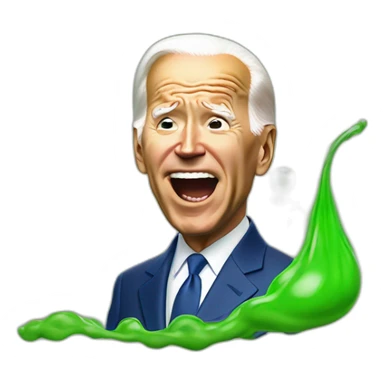 Joe Biden farting relief with green stench realistic sticker