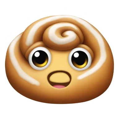 a single cinnamon bun with cute eyes sticker