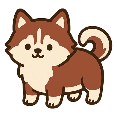 pusheen-style red siberian husky puppy sticker