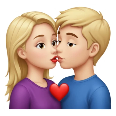 Girl and boy kissing  sticker
