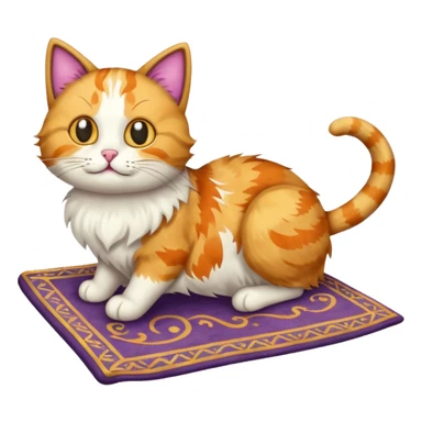 cat suffer on flying carpet sticker