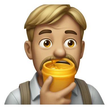 Guy throwing up honey sticker