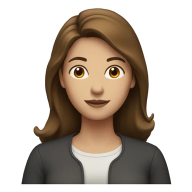 Woman with brown hair and middle part sticker