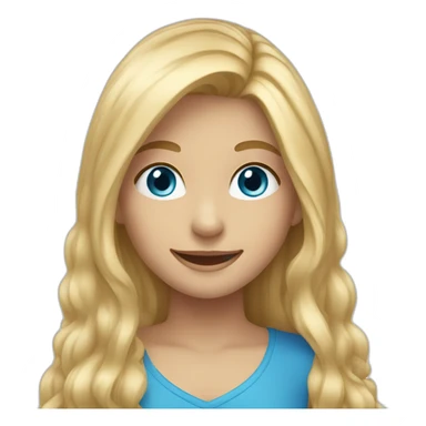 Girl with long blonde hair and blue eyes smiling  sticker