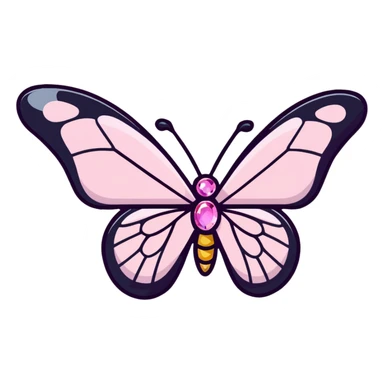 Light pink rainbow glass crystal butterfly sticker