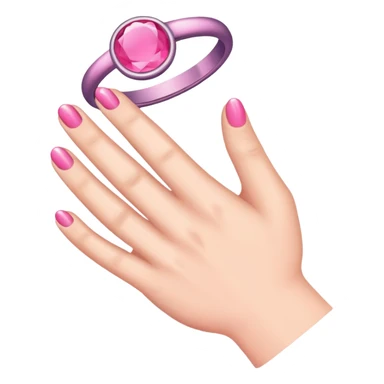 hand with pink ring sticker