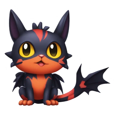 Cool Cute Edgy Chibi Noibat-Litten-Pokémon-Fakémon-hybrid sticker
