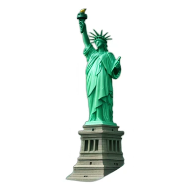 statue of liberty with legs surfering on a big wave sticker