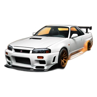 nissan skyline drifting with burnout sticker