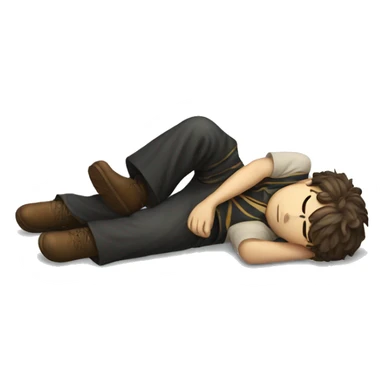 full body Harry Potter laying down tired  sticker