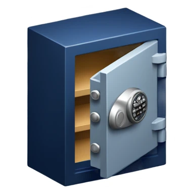3d  isometric small safe in dark blue sticker