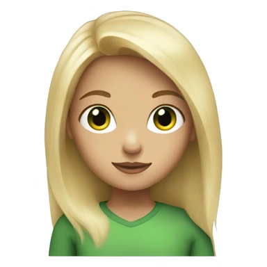 a girl with blonde hair and green eyes sticker