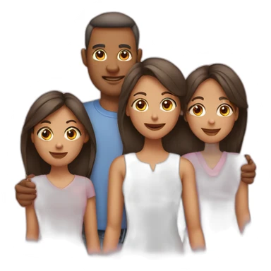 Mum and dad with three girls  sticker