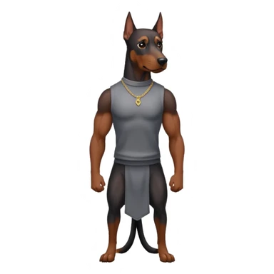 Doberman with clothes on sticker