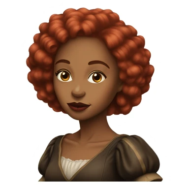 Three Musketeers black woman smooth long red hair big lips sticker