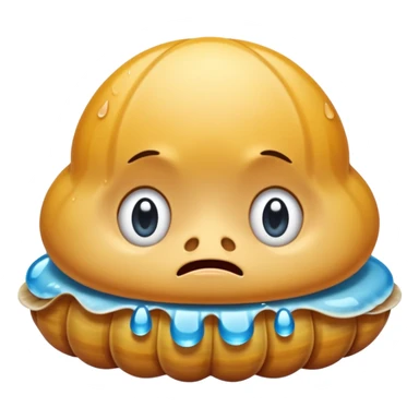 Sad clam with tears sticker