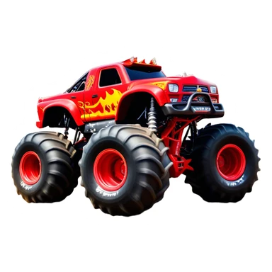 El Toro Loco - Monster Jam (Model Year: 2022) (Iconic colour: Red with horns) - An eye-catching monster truck with a wild, rebellious design in bold red. Include stylized, large horn graphics and aggressive facial elements that evoke a bull-like, ferocious appearance, exuding daring and unstoppable force. sticker