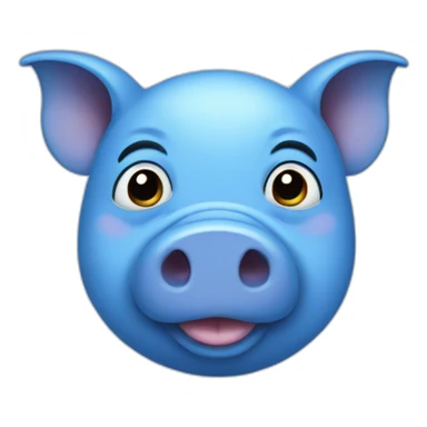 Blue pig sticker