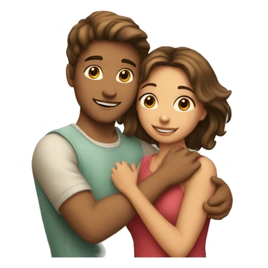 A beautiful girl and boy hugging  sticker