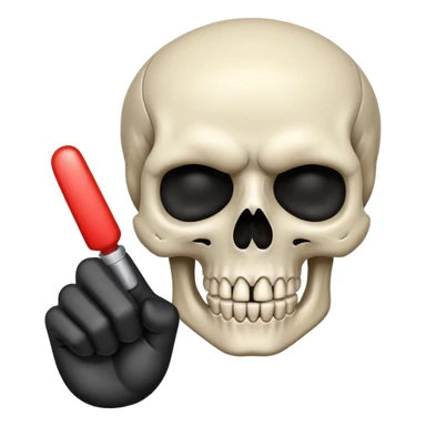 Skull with 🖕✌️ sticker