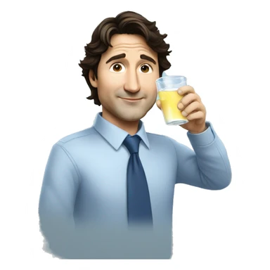 justin trudeau drink water  sticker