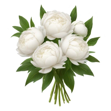 White peonies bouquet  sticker