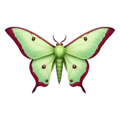 luna moth Burgundy sticker