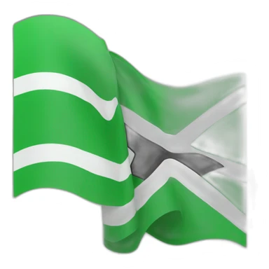 A flag consisting of a green line above a white line with three stars in the middle and a black line at the bottom sticker