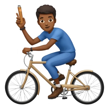 black man riding a bike with a blunt in his hand sticker