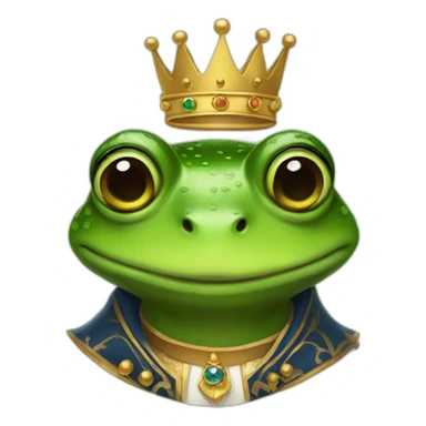 a frog portrait wearing king outfit sticker