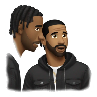 Travis Scott talking to Drake sticker