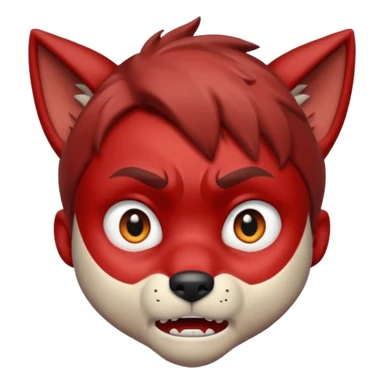 Wolf Boy Red Scared sticker