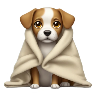 Little dog with Blanket around him sticker