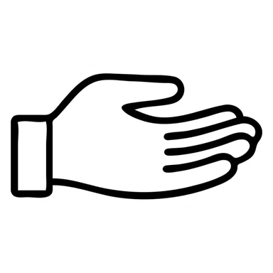 white glove, palm facing up sticker