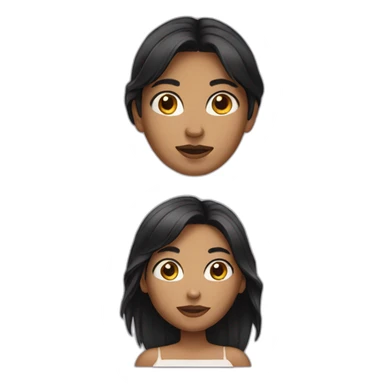 A girl have black hair  sticker