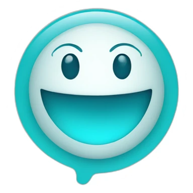 An simple aqua blue smiley sticker