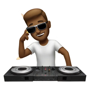 Dj in the mix with the sun behind him sticker