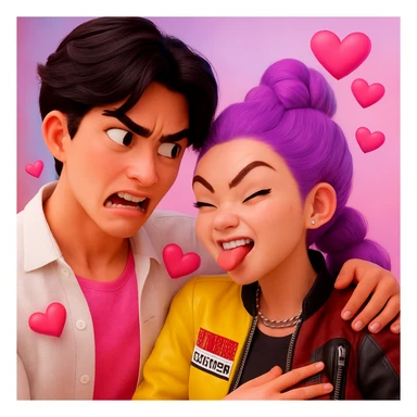 can you give different expressions to this picture. such as angry or funny or in love  sticker